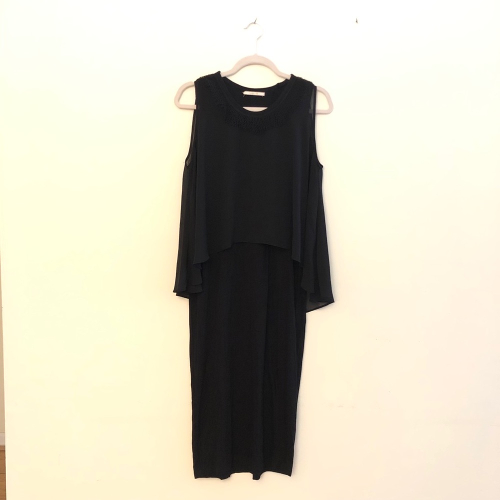 Kobi Halperin Sheer and Bodycon Mix Dress Black